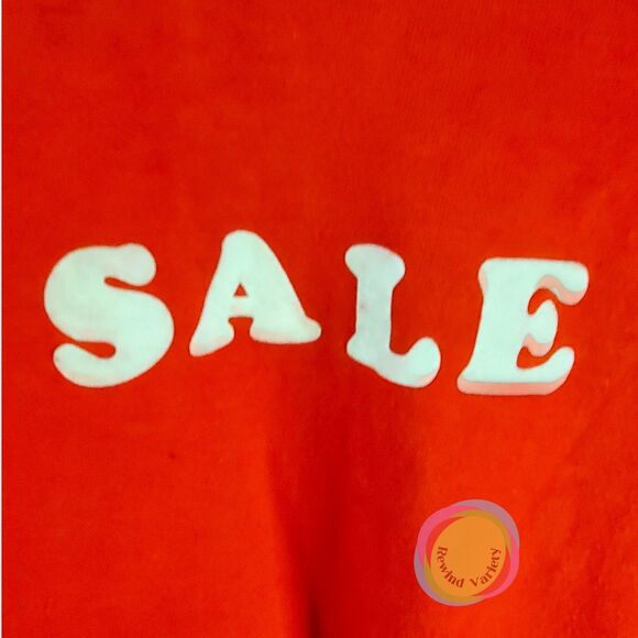 Vintage 70s Red Crewneck Sweatshirt SALE Graphic Retro Streetwear Novelty Large - Picture 7 of 9